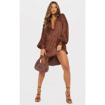 Chocolate Oversized Stripe Shirt Dress