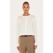 Cardigan en maille tricot épaisse crème à boutons, Crème