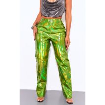 Shape Pantalon droit vert métallisé, Vert