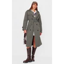 Trench tissé kaki à doublure rembourrée, Kaki