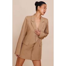 Robe blazer marron, Marron