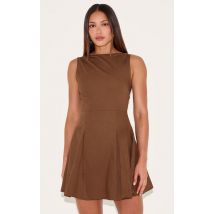 Tall Mini robe patineuse marron, Marron