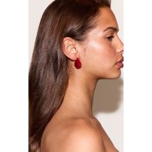 Boucles d'oreilles asymétriques tombantes rouge vif, Rouge Vif