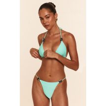 Femme Bas de maillot de bain tanga bleu à empiècements perles | Taille 42