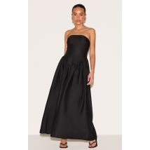 Petite Robe bustier longue fluide noire, Noir
