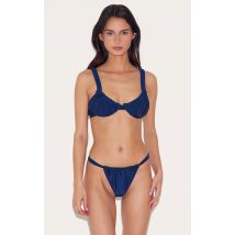 Haut de maillot de bain bleu marine à fronces et armatures, Bleu Marine