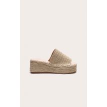 Sandales compensées non colorées style espadrilles, Non coloré