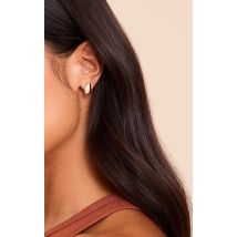 Boucles d'oreilles lisses plaquées or en gouttes d'eau, Doré