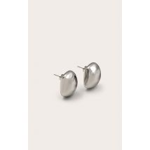 Boucles d'oreilles épaisses carrées argentées à clous, Argenté