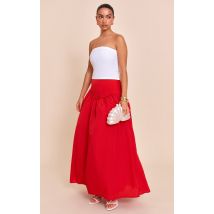 Jupe longue volumineuse rouge, Rouge