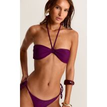 Femme Haut de maillot de bain bandeau violet à dos nu et bretelles torsadées | Taille 42
