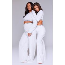 PRETTYLITTLETHING Pantalon de pyjama crème à bande, Crème