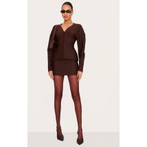 Mini-jupe de tailleur chocolat, Chocolat