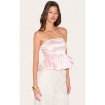 Haut bouffant rose en matière satinée, Rose