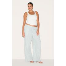 Pantalon Droit Broderie Anglaise Vichy Menthe Grande Taille, Menthe