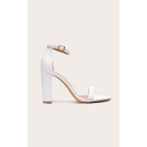 Sandales blanches à talon, Blanc