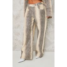 Petite Pantalon large imprimé serpent à taille basse, Imprimé Serpent