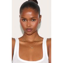 Collier plaqué en or véritable à chaîne fine tressée et pendentif, Doré