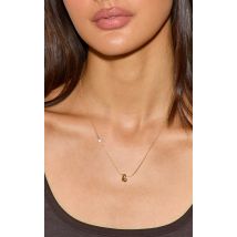Collier résistant à l'eau doré à pendentif bulle initiale "L", Doré