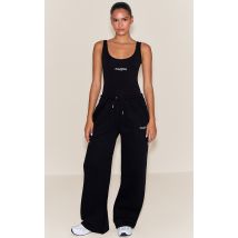 Femme Jogging large noir à logo "PrettyLittleThing" | Taille Large