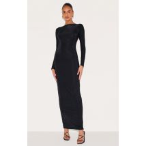 Robe longue moulante doublée noire, Noir