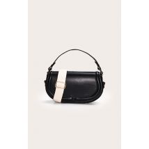Mini sac à bandoulière noir rond, Noir