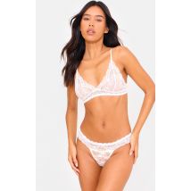 Soutien-gorge basique en dentelle blanche, Blanc