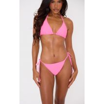 Bas de maillot de bain rose bonbon à côtés noués Mix & Match, Rose Bonbon