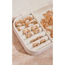 Assortiment de petites créoles dorées variées texturées, Doré