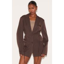 Blazer café au lait à ceinture, Café au Lait