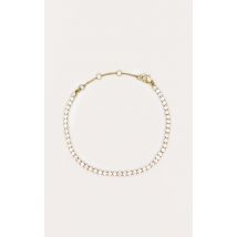 Bracelet plaqué or à strass, Doré