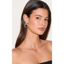 Boucles d'oreilles dorées à strass détail noeud, Doré