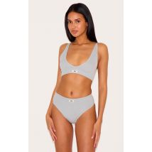PRETTYLITTLETHING Culotte côtelée grise sans coutures, Gris