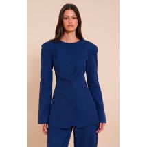 Blazer de tailleur ajusté bleu marine, Bleu Marine