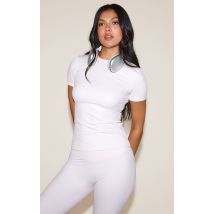 Baby Pink Sculpt Longline Short Sleeve Gym Top, Rose Tendre