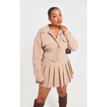 Plus Chemise courte sable à poches cargo, Sable