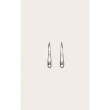 Boucles d'oreilles XXL longues argentées en goutte d'eau, Argenté