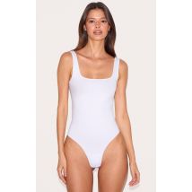 Body de lingerie blanc sans coutures, Blanc