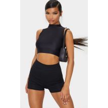 Black Ribbed Shorts