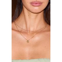 Collier superposé doré à pendentif, Doré