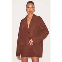 Robe blazer oversize en velours côtelé chocolat, Chocolat