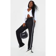 Tall Black Double Stripe Split Hem Joggers