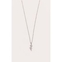 Collier fin argenté à pendentif éclair, Argenté