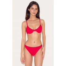 Haut de maillot de bain fleuri rouge à armatures, Rouge