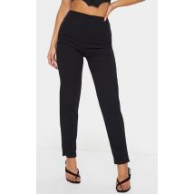 Pantalon slim noir en crêpe, Noir