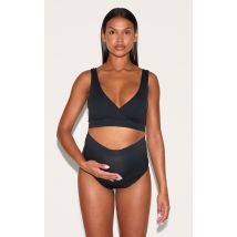 Maternité Lot de 3 culottes de grossesse multicolores sans coutures à taille haute élastique recouvrant le ventre, Multicolore