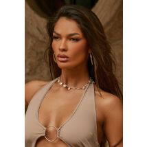 Collier ras-de-cou doré en perles, Doré
