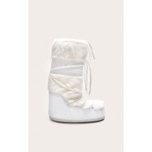 MOON BOOT Bottes Icon blanches en fausse fourrure, Blanc
