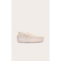 Moon Boots blanches en nylon à bande style sandale, Crème