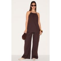 Pantalon souple marron foncé, Marron foncé